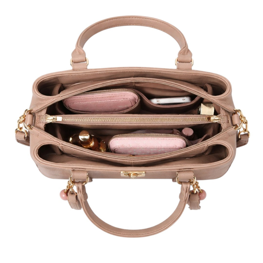 Tuxzen Women's Leather Light Brown Shoulder Bag Elegant Look