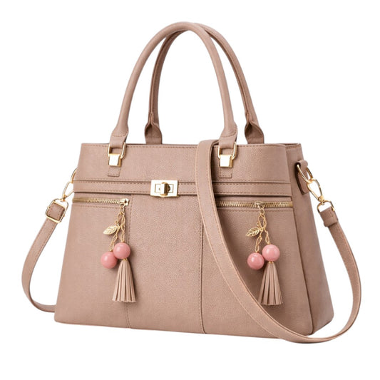 Tuxzen Women's Leather Light Brown Shoulder Bag Elegant Look