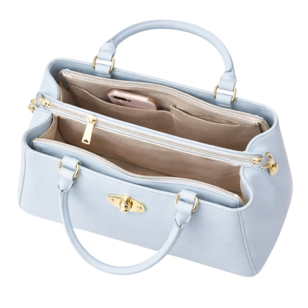 Tuxzen Light Blue Women's Leather Handbag Elegant Look