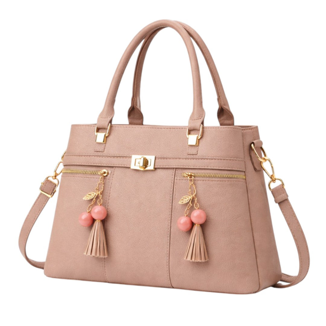 Tuxzen Women's Leather Light Brown Shoulder Bag Elegant Look