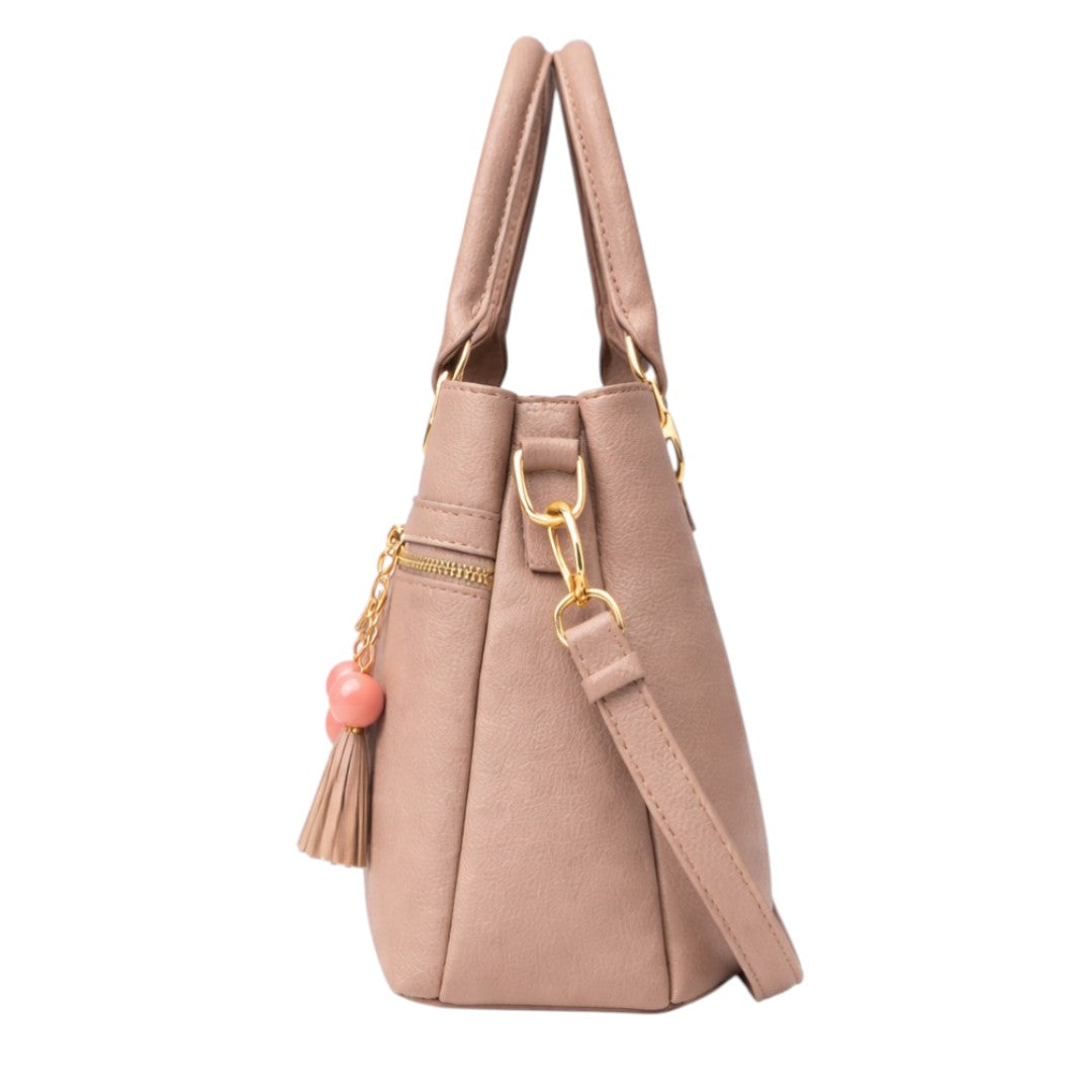 Tuxzen Women's Leather Light Brown Shoulder Bag Elegant Look